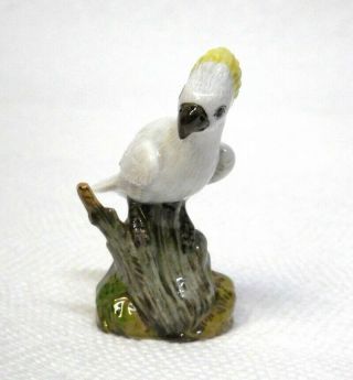 Lovely Vintage 2 1/4 " Miniature Hand Painted German Meissen Cockatoo Bird Figure