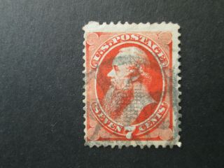 Us Old Stamp Edwin M.  Stanton 7c Fancy Cancel Usa