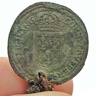Authentic Late Medieval European Copper Coin Middle Ages Artifact Relic Old F24