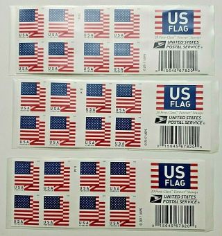 60 U.  S.  Flag 2018 Usps Forever Stamps (3 Books Of 20)