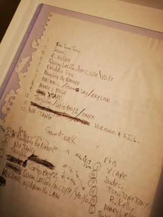 Tupac Shakur 2pac Handwritten Soundtrack List Signed 2