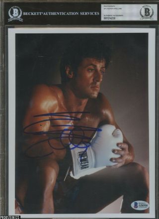 Sylvestor Stallone Rocky Balboa Signed 8x10 Photo Autographed Bgs Bas Authentic
