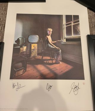 Rush - Power Windows - Band Signed Lithograph 390/500.  Alex Geddy & Neil