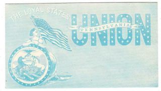 Civil War - Patriotic - The Loyal States - Pennsylvania (blue) - - Scarce Design