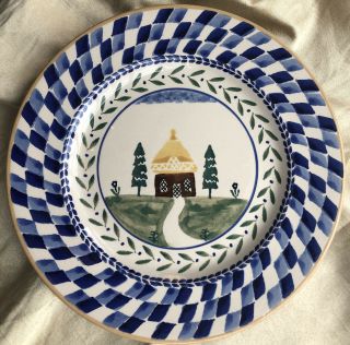 Rare Nicholas Mosse Pottery Ireland Blue Pattern Dinner Plate 11” Retired