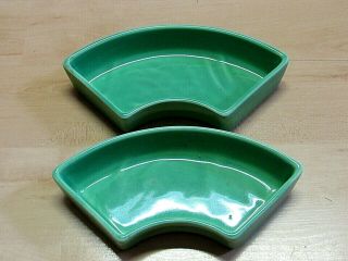 Vintage Fiesta Fiestaware 2 Light Green Relish Tray Section Dishes