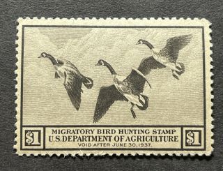 Wtdstamps - Rw3 1936 - Us Federal Duck Stamp - Regummed