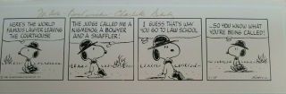Charles M.  Schulz Hand Signed Snoopy Artwork Peanuts Autograph Comic Strip