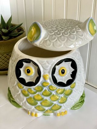 Anthropologie Nueva Forma Collectible Owl Cookie Jar,  Made In Italy,  Rare 2