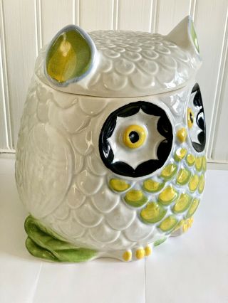 Anthropologie Nueva Forma Collectible Owl Cookie Jar,  Made In Italy,  Rare 3