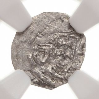 Hungary.  Bela Iii.  1172 - 1196,  Silver Denar,  Ngc Ms63