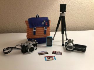 American Girl Z Yang Filming Accessories Tripod Camera Backpack Set Euc