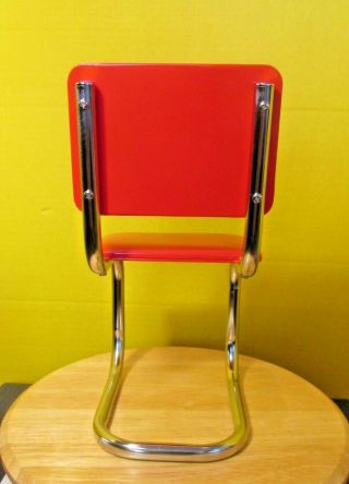 American Girl (Molly) Red vinyl & chrome dining room chair So retro mId - century 3