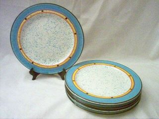 Treasure Craft Paradise 4 Dinner Plates Southwest Motiff Turquoise Stoneware