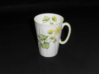 Rare Shelley English Bone China Dainty Celandine Mug Tea Coffee Cup Green Handle