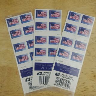 60 Usps Us Flag 2018 Forever Stamps 3 Books Of 20 Total Of 60 Stamps
