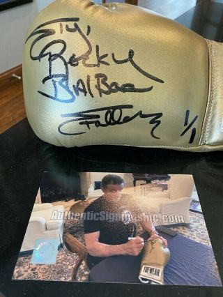 Sylvester Stallone Rocky Balboa Autographed Tuf Wear 1/1 Only 1 Glove Asi Proof