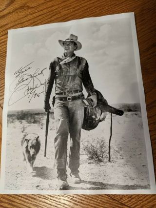 Movie Hondo Bw Photo Signed Movie Star John Wayne Autographed By Hand