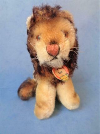Vintage Steiff Leo The Lion Miniature Mohair Stuffed Animal With Tag