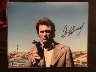 Beckett Certified Clint Eastwood Dirty Harry Signed Photo Bas 8x10