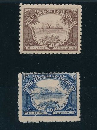Central American Steamship Co (us) 1886 Cinderella/locals Mnh Hard To Find