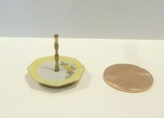 Jo Parker Dollhouse Miniature Porcelain Serving Plate With Yellow Floral Design