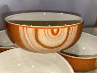 Denby Fire Chilli 4 Soup / Cereal Bowls England,