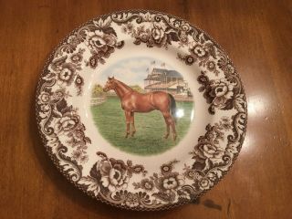 Spode Woodland Horses Thoroughbred - England Dinner Plate,  10 3/4