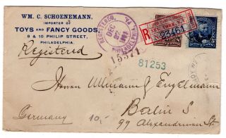 1901 Philadelphia Pa Registered To Berlin Germany W/ Ny Exchange Label