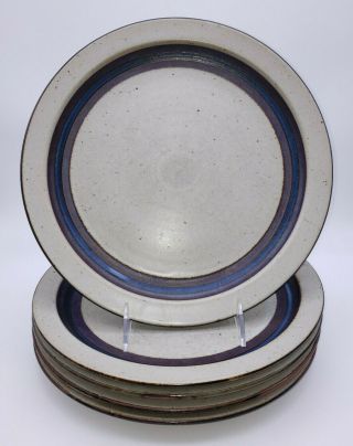 (5) Otagiri Mid Century Modern Stoneware Horizon Dinner Plates 10 1/2 " Japan