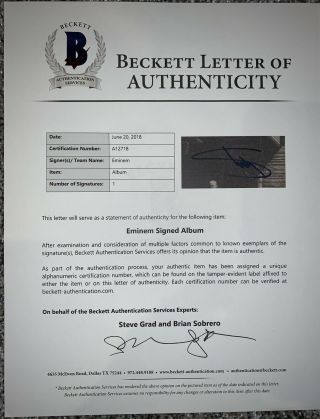 Eminem Signed Autograph Marshall Mathers LP MMLP Vinyl Beckett BAS Certified 4