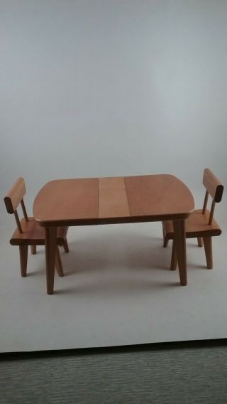 Strombecker Of Moline Il Table And 2 Chairs With Leaf And Box