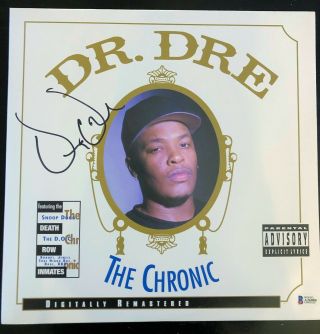 DR.  DRE SIGNED ' THE CHRONIC ' ALBUM VINYL RECORD LP BECKETT N.  W.  A EMINEM BAS 4
