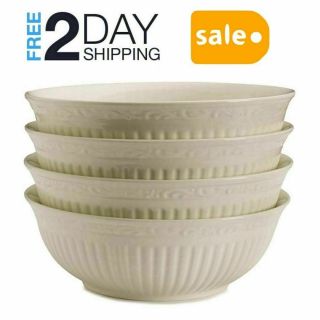 Mikasa Italian Countryside Soup Cereal Bowls Stoneware Construction White Color