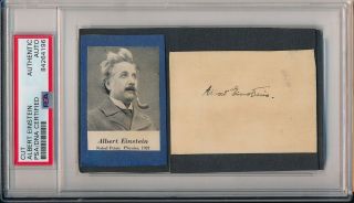 Albert Einstein Signed/autographed Cut 3x5 W/ Photo Psa/dna Encapsulated 156338