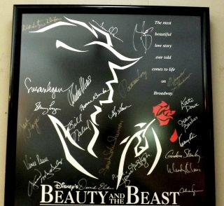 Beauty and the Beast Broadway Cast Signed Window Card Poster Great Piece 2