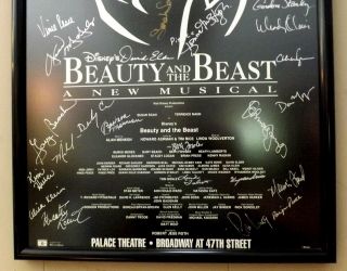 Beauty and the Beast Broadway Cast Signed Window Card Poster Great Piece 3