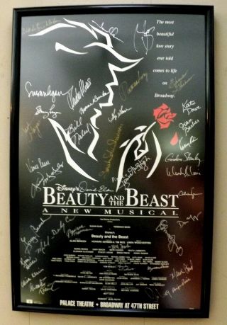 Beauty and the Beast Broadway Cast Signed Window Card Poster Great Piece 4