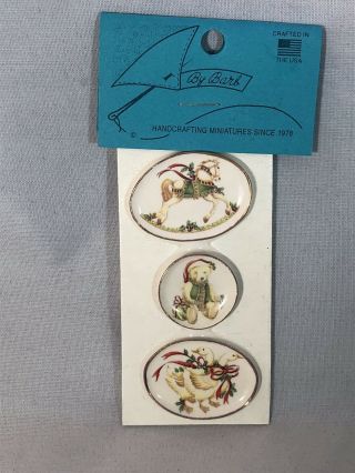 Dollhouse Miniature 1:12 Scale Christmas Plates By Barb Set Of 3