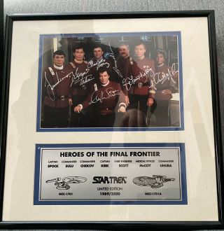 Star Trek Heroes Of The Final Frontier Cast Signed Framed Photo 1989/5000