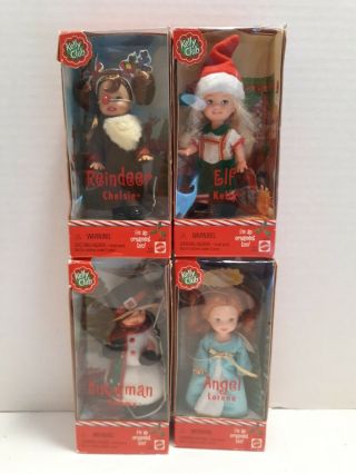 Kelly Club Christmas Dolls And Ornaments Reindeer Elf Snow Man Angel