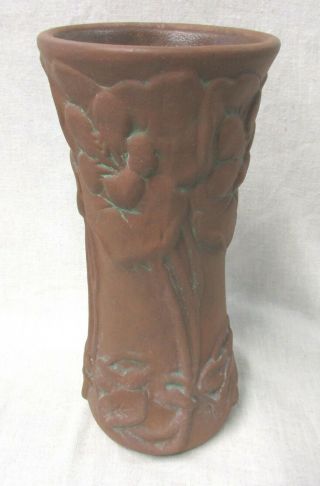 PETERS AND REED MOSS AZTEC VASE WITH NASTURTIUMS 2