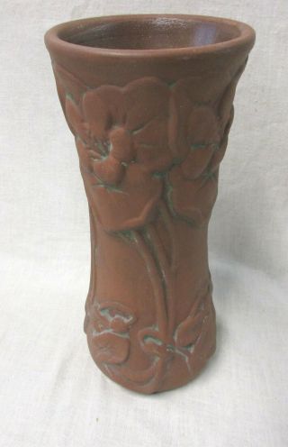 PETERS AND REED MOSS AZTEC VASE WITH NASTURTIUMS 3