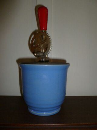 Vintage Bauer Pottery Ring Ware Delph Blue Beater Bowl/jar Near -