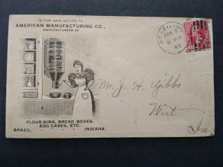 Indiana: Brazil 1899 American Flour Bin & Sifter Advertising Cover