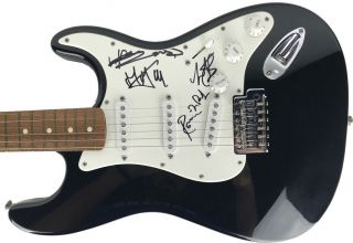 Rolling Stones Group Signed Fender Strat Guitar Jagger Richards Beckett Bas