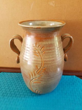 Vintage Mcm Gerald Patrick 10 " Studio Art Pottery Large Vase Signed