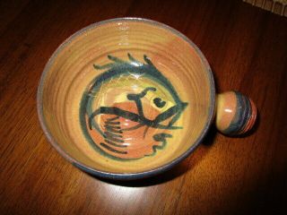 Merritt Island Pottery Chowder Bowl With Fish Design