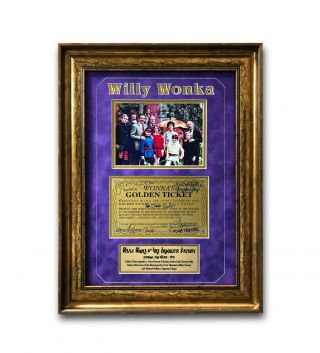 Willy Wonka All Kids X5 Signed Framed Golden Ticket Jsa Autograph Movie Cast