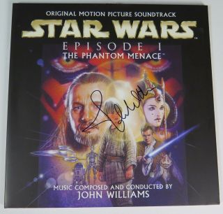 John Williams Star Wars Signed Autograph " The Phantom Menace " Album Vinyl Lp